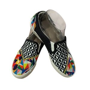 Inkkas Blake Slip-on Slides Multi-Color Geometric Pattern Size 8